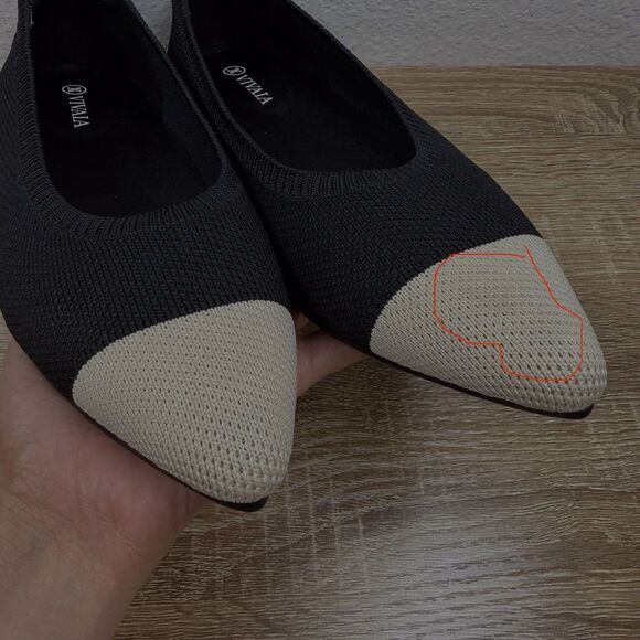 Vivaia Pointed-Toe Ballet Flats Aria 5° SIZE EU 39 | US 8 Black Cream Comfort - Picture 13 of 13